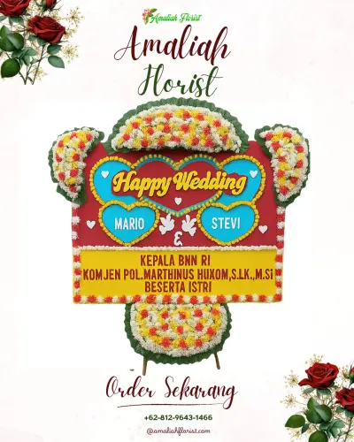 Karangan Papan Bunga Pernikahan di Petahunan